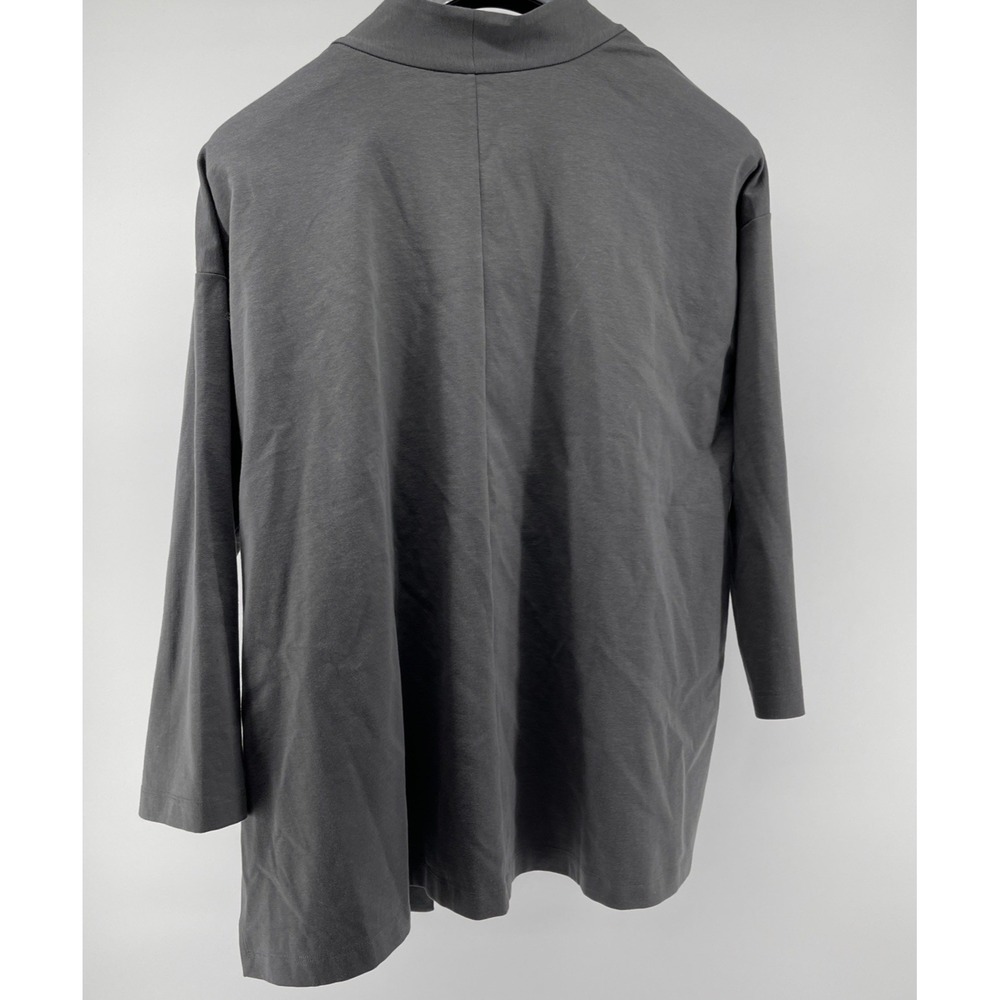 Eileen Fisher sz PM gray lightweight open‎ jacket blazer minimalist lagenlook - Picture 2 of 9